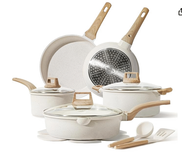 CAROTE 14 Pcs Pots and Pans Set Nonstick