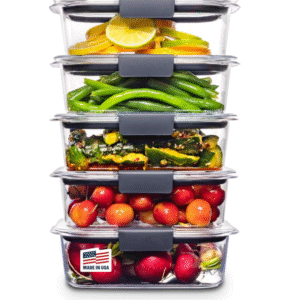 Rubbermaid Brilliance Food Storage Containers BPA Free Airtight Lids Ideal for Lunch Meal Prep & Leftovers Set of 5 (3.2 Cup)
