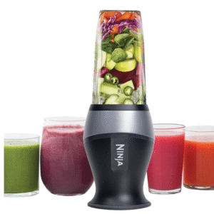 Ninja Fit Compact Personal Blender, Portable Blender for-Smoothies, Shakes, Food Prep, and Frozen Blending, 700-Watt Base, (2) 16-oz. Cups and Spout Lids, Black QB3001SS