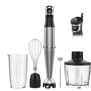 Immersion Blender Handheld Corded Hand Blenders Set 1100W, Trigger Variable Speed 5 in 1 Stick Emulsifier with Chopper, Whisk and Frother for Soup, Baby Food and Smoothies
