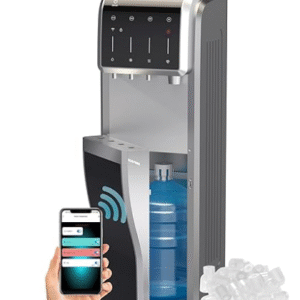 ICEPURE 5-in-1 Water Cooler with Ice Maker, Bottom Load for 5 Gallon Bottle, WIFI, Bullet and Crushed/Chewable Ice, 35lbs/24H, Hot and Cold Water, Water Dispenser Built-in Ice Machine, Stainless Steel